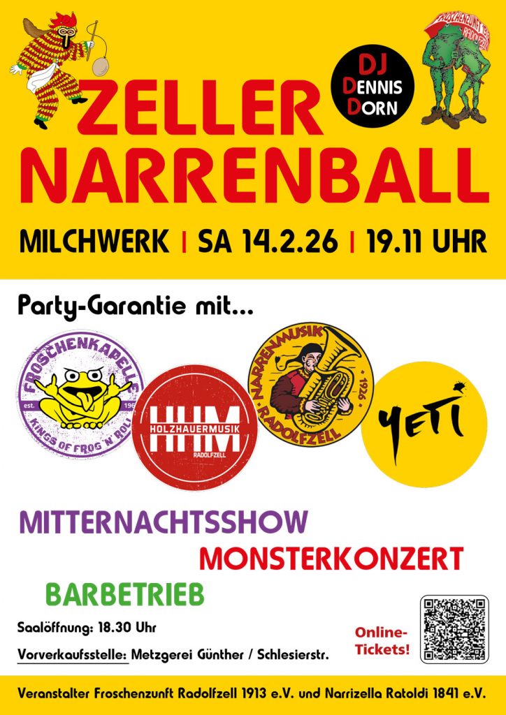Zeller Narrenball Plakat 2026